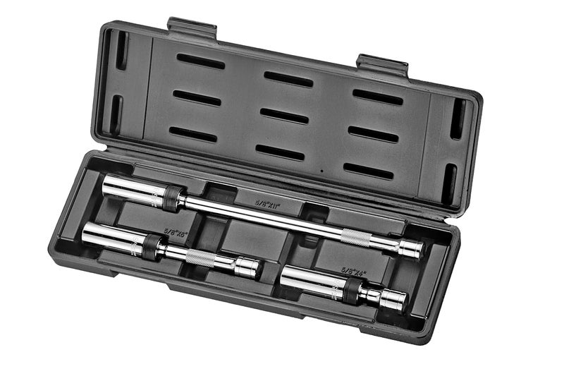 kauplus 3/8" Drive Magnetic 3pcs Swivel Spark Plug Socket Set, 5/8-Inch, Magnetic Universal Spark Plug Service Kit, 3 Piece - 4", 6" & 11" length-by Kauplus - Image 1